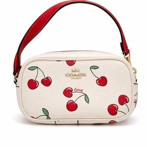 Coach Cherry Pattern Crossbody Bag in White and Red